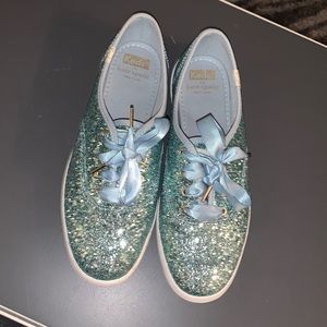 Kate Spade blue glitter keds